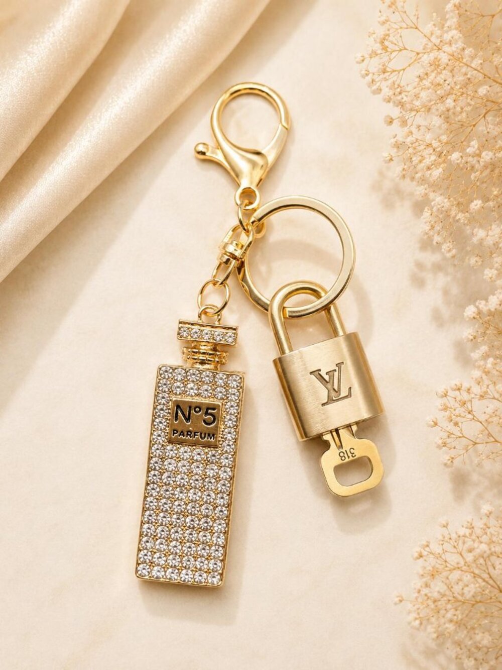 Authentic Louis Vuitton Gold Lock 🔒 Unbranded Perfume Bottle Keychain